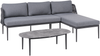 Garten Ecksofa mit Tisch 3-Sitzer LEFFE linksseitig Grau Metall Bild 4