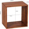 Standregal Massivholz MUMBAI Sheesham 43,5 cm Cube Regal Design Holzregal Naturprodukt Beistelltisch Landhaus-Stil Bild 4