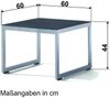 Gartentisch >Lounge< in eisengrau, Spraystone Glasplatte - 60x44x60cm (BxHxT) Bild 2