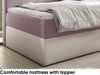 MEBLINI Kinderbett mit Bettkasten GARETH 3 90x200 Rechts – H3/Lila Samt Gepolstert Einzelbett mit Matratze - Polsterbett mit Stauraum - Bett mit Kopfteil – Stauraumbett Bild 4