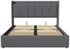 Furnishings Home Polsterbett Stauraumbett Doppelbett Mit Ladefunktion (hydraulisch hebbarem Stauraum), Mit 2 USB + 1 TYPE-C, Leinen, 160x200 cm Bild 4