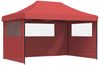 vidaXL Pop-Up Partyzelt, faltbar, Stahl / PE, Burgunderrot, mit 3 Seitenteilen, 315 x 440 x 292 cm Bild 2