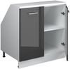 Dachschrägenschrank Rion Anthrazit Hochglanz 80 x 81.6 cm mit 2 Türen, Schrankkorpus 60 cm Tiefe Vicco Bild 4