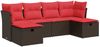 vidaXL 6-tlg. Garten-Sofagarnitur mit Kissen Braun Poly Rattan 3325330 Bild 2