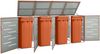 4er Mülltonnenbox JAGU Edelstahl Orange 115,5x276,5x77,5cm Mülltonnenverkleidung für 4 Tonnen 240L Müllbox aus Metall Mülltonnenschutz Mülltonnendach Bild 2