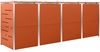 4er Mülltonnenbox JAGU Edelstahl Orange 115,5x276,5x77,5cm Mülltonnenverkleidung für 4 Tonnen 240L Müllbox aus Metall Mülltonnenschutz Mülltonnendach Bild 3
