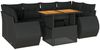 vidaXL 7-tlg. Garten-Sofagarnitur mit Kissen Schwarz Poly Rattan 3327226 Bild 2