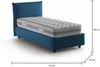 Dmora Einzelbett Astianatte, Bettkasten mit Stoffbezug, 100 % Made in Italy, seitliche Öffnung, inklusive Matratze 80 x 190 cm, Blau Bild 3