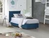 Dmora Einzelbett Astianatte, Bettkasten mit Stoffbezug, 100 % Made in Italy, seitliche Öffnung, inklusive Matratze 80 x 190 cm, Blau Bild 2