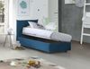 Dmora Einzelbett Astianatte, Bettkasten mit Stoffbezug, 100 % Made in Italy, seitliche Öffnung, inklusive Matratze 80 x 190 cm, Blau Bild 4