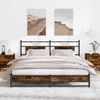 vidaXL Bettgestell ohne Matratze Räuchereiche 160x200 cm Holzwerkstoff 4106911 Bild 4