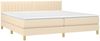 vidaXL Boxspringbett mit Matratze Creme 200x200 cm Stoff, Härtegrad: H2 [3140806] Bild 3
