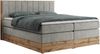 Boxspringbett BELLISSIMO KING, Doppelbett mit Multipocket-Matratze, Polsterbett mit Kopfstütze - 200 x 200 cm - Hellgrau Stoff - H4 Bild 4