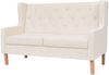 vidaXL 2-Sitzer Sofa Stoff Cremeweiß 245450 Bild 1