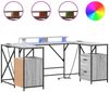 vidaXL Schreibtisch Graues Sonoma 182 x 101 x 87,5 cm Holzwerkstoff 3376139 Bild 4