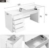 Flieks höhenverstellbarer Schreibtisch 120x50x78-92cm, Computertisch & Schminktisch mit 4 Schubladen, Lift-Tischplatte, Stauraum, weiß Bild 5