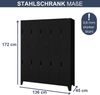 Umkleideschrank Spind BARTEK - 10 Abteile, Etikettenhalter Lüftungsschlitze | Umkleidespind Schließfachschrank Garderobenspind, 172x136x45cm Schwarz Bild 2