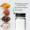 Gewürzgläser Set Eckig 24 Stück [10x4,2 cm] inkl. Gewürzetiketten | Organizer zur Aufbewahrung Küche - Glas mit Deckel für Gewürze | Vorratsdosen mit Deckel luftdicht | Spice Jars Gewürzdose Bild 4