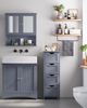 Vasagle Badezimmerschrank, schmaler Badschrank aus Holz mit 4 Schubladen, 30 x 30 x 82 cm, Wohnzimmer, Schlafzimmer, Flur, tief, freistehend, platzsparend, Grau Bild 2