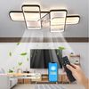 oyajia Deckenleuchte Deckenleuchte mit Ventilator, leise, 48W Hauptlicht Dimmbar, 6-Gang, LED fest integriert, Warmweiß, Naturweiß, Kaltweiß, Deckenventilator mit Beleuchtung für Wohn-, Schlaf- und Esszimmer Bild 2