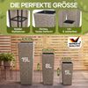 Casaria Poly Rattan Blumentopf mit Wasserabfluss Creme - 3er Set Bild 3