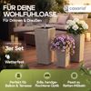 Casaria Poly Rattan Blumentopf mit Wasserabfluss Creme - 3er Set Bild 2