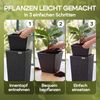 Casaria Poly Rattan Blumentopf mit Wasserabfluss Creme - 3er Set Bild 4