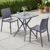 Gartenmöbel-Set GRETA mit 2 Stühlen - 156 x 72 x 81 cm, Kunststoff, Dunkelgrau | Balkonset Gartenset Tisch mit Stühlen Bistroset Outdoor Bild 4