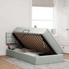 vidaXL Aufbewahrungsbett mit Matratze Hellgrau 100 x 200 cm Samt 3370857 Bild 4