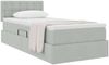 vidaXL Aufbewahrungsbett mit Matratze Hellgrau 100 x 200 cm Samt 3370857 Bild 3