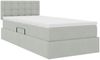vidaXL Aufbewahrungsbett mit Matratze Hellgrau 100 x 200 cm Samt 3370857 Bild 5