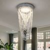 LED Deckenleuchte, Chrom, Kristallbehang, H 34 cm Bild 3