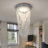 LED Deckenleuchte, Chrom, Kristallbehang, H 34 cm Bild 4