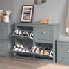 SoBuy FSR79-HG Schuhschrank, MDF, Lackiert, Grau, 100 x 91 x 19 cm Bild 5