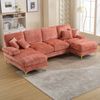 LVHOM Loungesofa 272x136x88 cm, 4-6 Personen, 6-Sitzer Chenille U-Shape Sektionssofa/Modulares Sofaset/Schlafsofa/Ecksofa/Relaxliege Bild 3