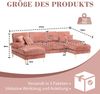 LVHOM Loungesofa 272x136x88 cm, 4-6 Personen, 6-Sitzer Chenille U-Shape Sektionssofa/Modulares Sofaset/Schlafsofa/Ecksofa/Relaxliege Bild 2