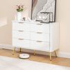 REDOM Kommode 6-Schubladen Kommode, Weiß, Metallgriffe, Soft-Close-Schienen (Packung, 1 St, 105 x 40 x 80 cm Stabile MDF-Konstruktion, Anti-Kipp-Vorrichtung), Ideal für Schlafzimmer, Wohnzimmer – Roboterstaubsauger-freundlich Bild 2