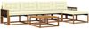 vidaXL Outdoor-Sofagarnitur mit Kissen 6 pcs Natur und Creme 3381374 Bild 2
