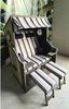 deVries Strandkorb Twin View Kunstoffgeflecht nature grey Gestell grau lasiert Bild 4