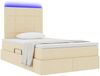 vidaXL Bett mit Stauraum und LED mit LED Creme 120 x 190 cm Polyester 3372406 Bild 3