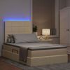 vidaXL Bett mit Stauraum und LED mit LED Creme 120 x 190 cm Polyester 3372406 Bild 5