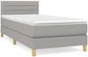 vidaXL Boxspringbett mit Matratze Hellgrau 90x200 cm Stoff, Härtegrad: H2 [3140665] Bild 2