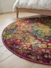 benuta Teppich Casa, rund, Höhe: 11 mm, Teppich Wohnzimmer, Esszimmer, Schlafzimmer, Flur, Farbenfroh, Retro Bild 3