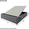 Polsterbett 140×200 cm aus Baumwoll-Leinen-Stoff mit Stauraum und USB-C-Anschluss, grau Bild 4