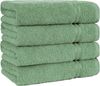 Hammetex 4er Badetuch Set, 100% Baumwolle Premium Qualität Groß 50x100 cm Duschtuch, Weich Saugstark Schnell Trocknendes, Salbeigrün Bild 3
