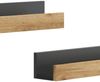 Wandregal Tomy Anthrazit/Goldkraft Eiche 60 x 10 cm 2er Set Vicco Bild 5