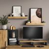 Wandregal Tomy Anthrazit/Goldkraft Eiche 60 x 10 cm 2er Set Vicco Bild 3