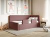 Selsey Fanko – Kinderbett 90x200 cm mit Rausfallschutz, Kopfteil rechts, Samt, Rosa Bild 3