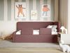Selsey Fanko – Kinderbett 90x200 cm mit Rausfallschutz, Kopfteil rechts, Samt, Rosa Bild 2