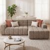 STILVORA Schlafsofa 3-Sitzer Sofa mit Fußhocker Ecksofa Chaiselongue für Büro & Wohnzimmer, Cloud-Kombinationssofa mit L-Liegestühlen und tiefen Sitzplätzen, Modulares Sofa Hochelastischer Schwamm, Bequeme Algenvelours-stoff Bild 2